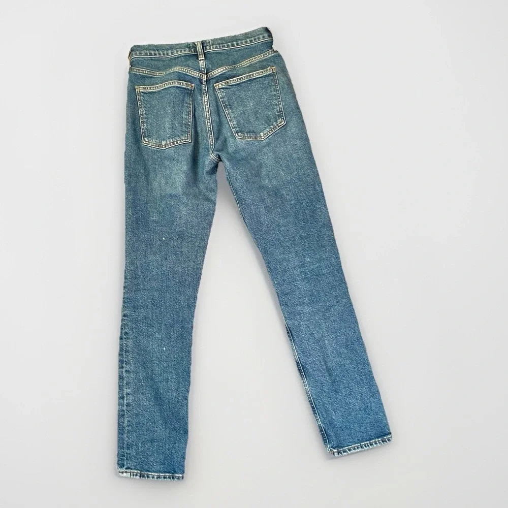 AGOLDE "Merrel" Size 25 Mid Rise Slim Straight Jeans Medium Wash Blue - Picture 4 of 9